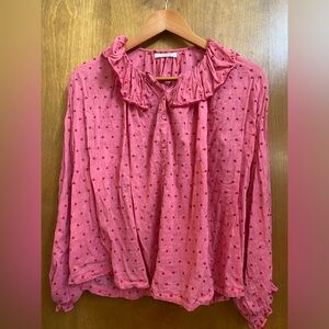 Doen Jemma Top XS Tea Rose Swiss Dot